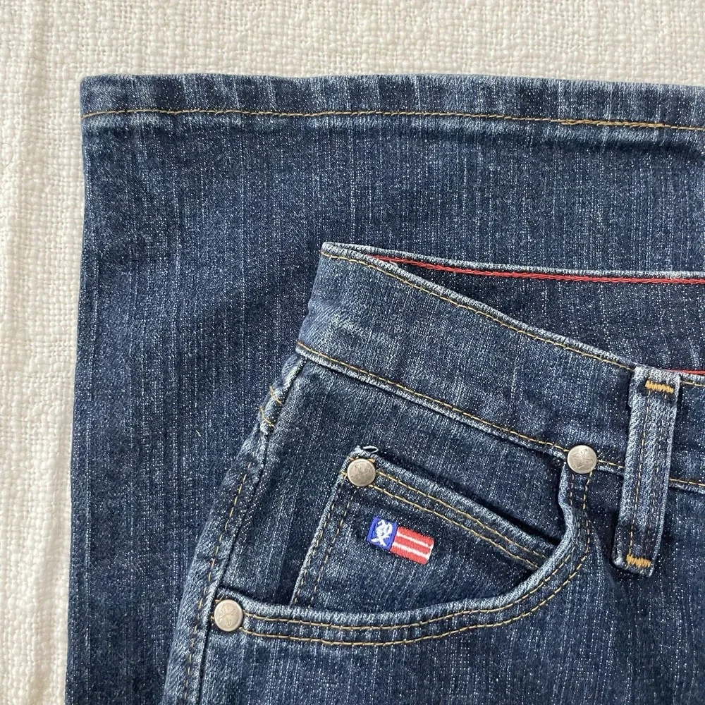 Wrangler Jeans Womens 11/12 32 Tulsa Rise Slim‎ Fit Dark Wash Stretch Denim